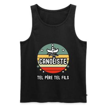 tel père tel fils cadeau papa canoëiste canoë - Débardeur bio Premium Homme - noir - Devant - Michal (187cm)