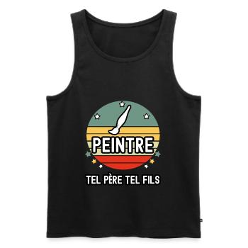 tel père tel fils papa peintre peinture cadeau - Débardeur bio Premium Homme - noir - Devant - Michal (187cm)