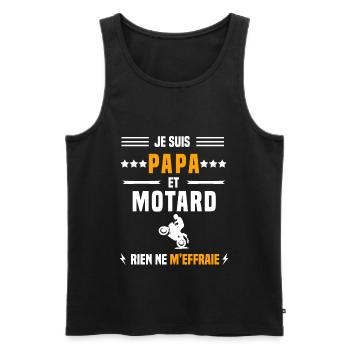 papa moard homme rien ne m'effraie papa montagne - Débardeur bio Premium Homme - noir - Devant - Michal (187cm)