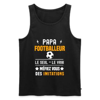 papa footballeur le seul le vrai papa football - Débardeur bio Premium Homme - noir - Devant - Michal (187cm)
