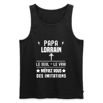 papa lorrain croix de le seul le vrai lorraine - Débardeur bio Premium Homme - noir - Devant - Michal (187cm)