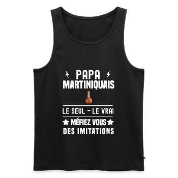 papa martiniquais rhum le seul le vrai martinique - Débardeur bio Premium Homme - noir - Devant - Michal (187cm)