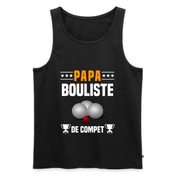 papa bouliste de compet père cadeau papa pétanque - Débardeur bio Premium Homme - noir - Devant - Michal (187cm)