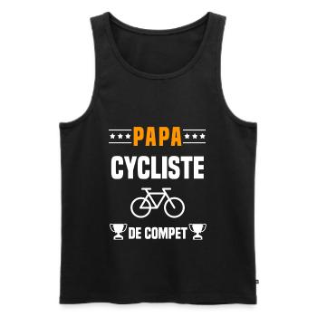 papa cycliste de compet père cadeau papa vélo - Débardeur bio Premium Homme - noir - Devant - Michal (187cm)