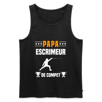 papa escrimeur de compet père cadeau papa escrime - Débardeur bio Premium Homme - noir - Devant - AI Model Male 178 light (178cm)