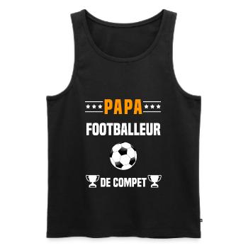 papa footballeur de compet cadeau papa football - Débardeur bio Premium Homme - noir - Devant - Michal (187cm)