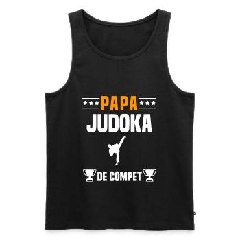 papa judoka de compet père cadeau papa judo - Débardeur bio Premium Homme - noir - Devant - Michal (187cm)