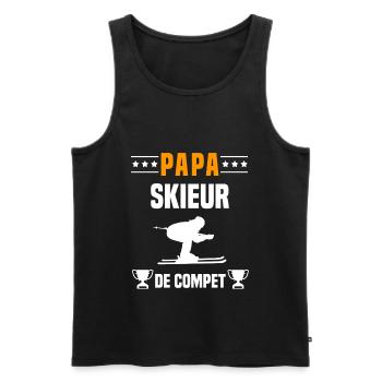 papa skieur de compet père cadeau papa ski - Débardeur bio Premium Homme - noir - Devant - Michal (187cm)