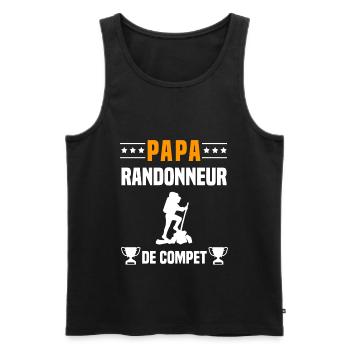 papa randonneur de compet cadeau papa randonnée - Débardeur bio Premium Homme - noir - Devant - Michal (187cm)