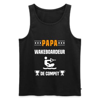 papa wakeboardeur de compet cadeau papa wakeboard - Débardeur bio Premium Homme - noir - Devant - Michal (187cm)