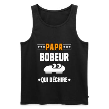 papa bobeur qui déchire papa bobsleigh - Débardeur bio Premium Homme - noir - Devant - Michal (187cm)