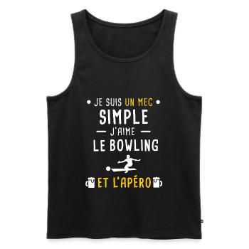 mec simple bowling et apéro - Débardeur bio Premium Homme - noir - Devant - Michal (187cm)