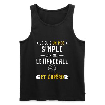 mec simple handball et apéro - Débardeur bio Premium Homme - noir - Devant - Michal (187cm)