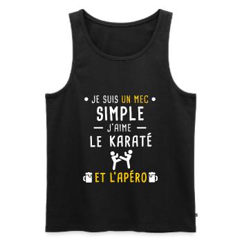 mec simple karaté art martial et apéro - Débardeur bio Premium Homme - noir - Devant - Michal (187cm)