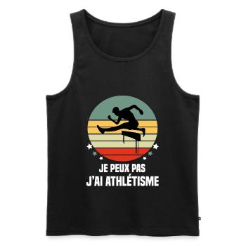 je peux pas j'ai athlétisme athléte vintage retro - Débardeur bio Premium Homme - noir - Devant - Michal (187cm)