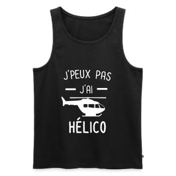 Je peux pas j'ai hélico - Débardeur bio Premium Homme - noir - Devant - AI Model Male 178 light (178cm)