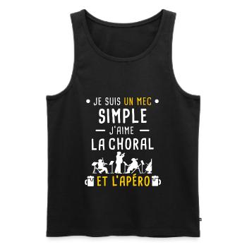 choral music et apéro mec simple - Débardeur bio Premium Homme - noir - Devant - Michal (187cm)
