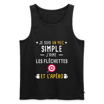 fléchettes et apéro mec simple - Débardeur bio Premium Homme - noir - Devant - Michal (187cm)