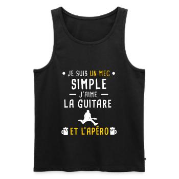 guitare rock et apéro mec simple - Débardeur bio Premium Homme - noir - Devant - Michal (187cm)
