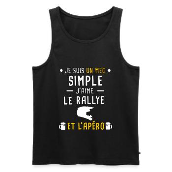 rallye et apéro mec simple - Débardeur bio Premium Homme - noir - Devant - Michal (187cm)
