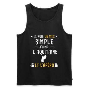 aquitaine région apéro mec simple - Débardeur bio Premium Homme - noir - Devant - Michal (187cm)