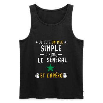 sénégal étoile apéro mec simple - Débardeur bio Premium Homme - noir - Devant - Michal (187cm)