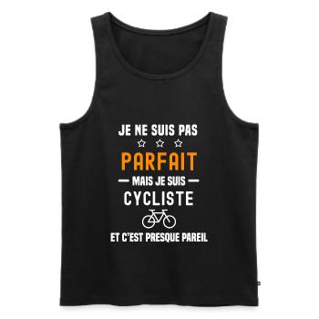 vélo pas parfait mais cycliste cyclisme - Débardeur bio Premium Homme - noir - Devant - Michal (187cm)
