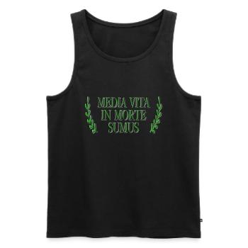Media Vita In Morte Sumus - Männer Premium Bio Tank Top - Schwarz - Vorne - AI Model Male 178 light (178cm)