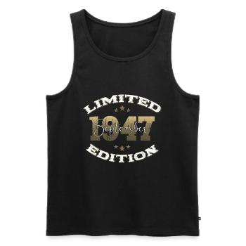 77th Birthday Original September 1947 Volume 47 - Men's Premium Organic Tank Top - black - Front - Michal (187cm)
