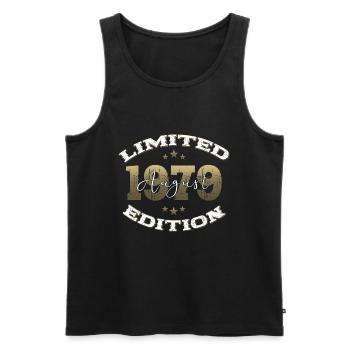 45. Geburtstag Original August 1979 Jahrgang 1979 - Männer Premium Bio Tank Top - Schwarz - Vorne - Michal (187cm)