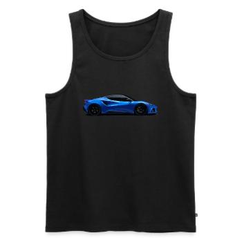 Voiture de sport bleue - Débardeur bio Premium Homme - noir - Devant - Michal (187cm)
