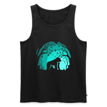 Gorilla Retro Vintage 80er Jahre Stil - Männer Premium Bio Tank Top - Schwarz - Vorne - Michal (187cm)