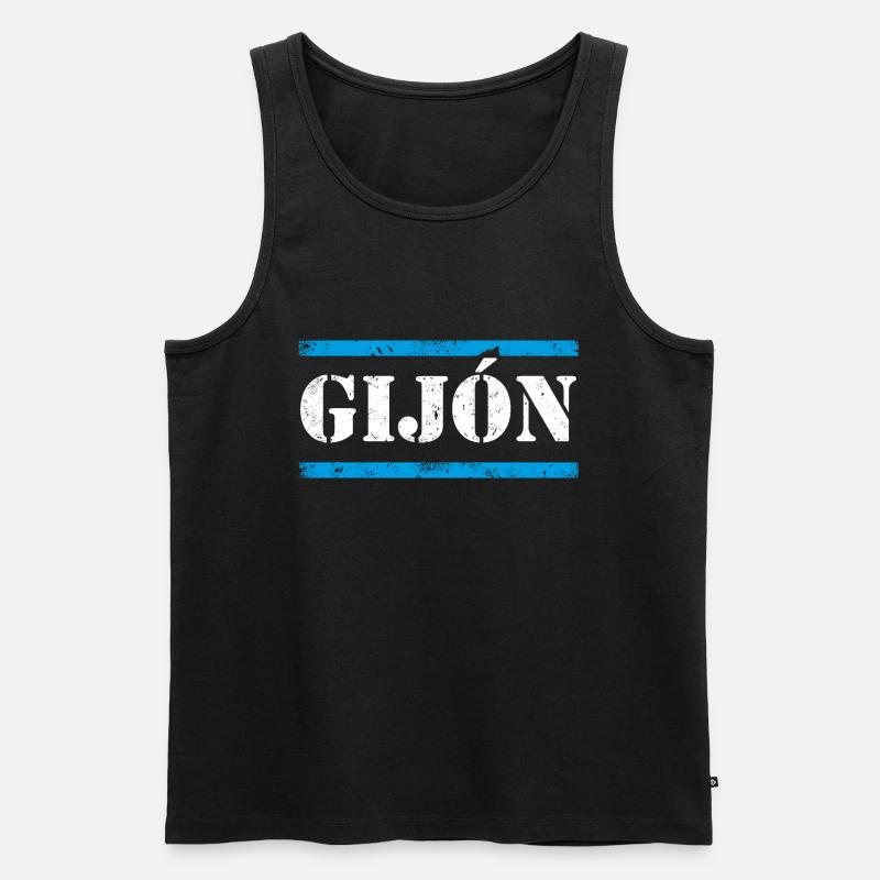 Gijón - Männer Premium Bio Tank Top - Schwarz