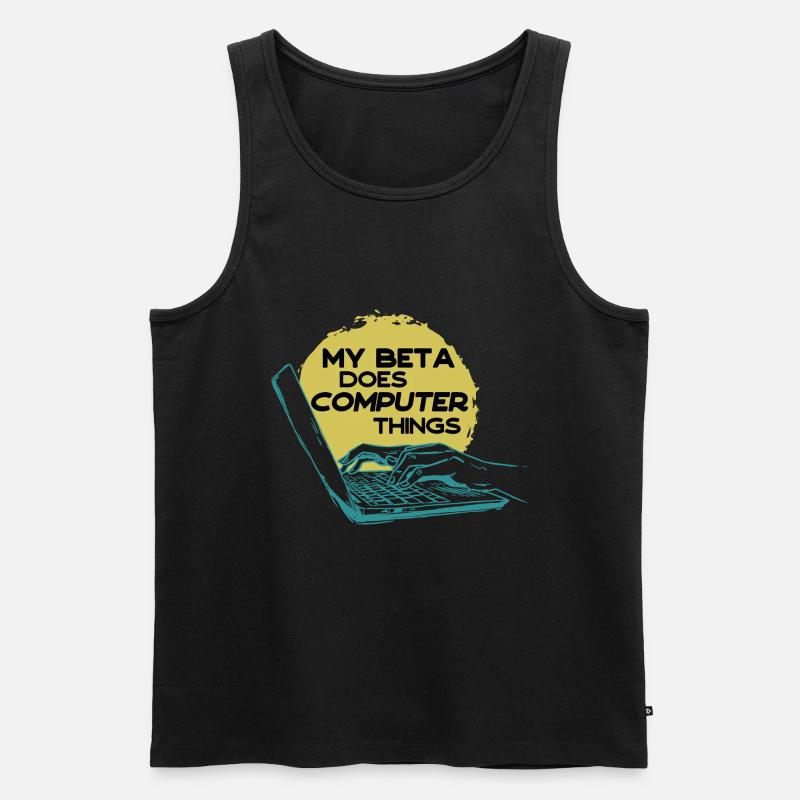 Mein Beta macht Computerdinge Programmierer - Männer Premium Bio Tank Top - Schwarz