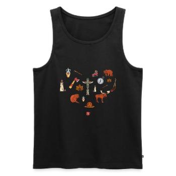 Canadian Vintage Symbols Canada Flag Maple Leaf - Männer Premium Bio Tank Top - Schwarz - Vorne - Michal (187cm)