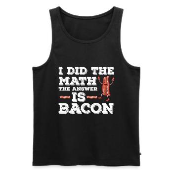 J’ai le calcul La réponse est le bacon - Débardeur bio Premium Homme - noir - Devant - AI Model Male 178 light (178cm)