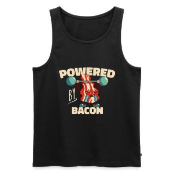 Propulsé par Bacon Funny Bacon Lover - Débardeur bio Premium Homme - noir - Devant - AI Model Male 178 light (178cm)