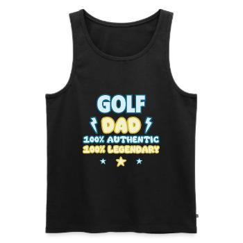 Golf Dad, Father's Day Gift, Legendary - Men's Premium Organic Tank Top - black - Front - Michal (187cm)