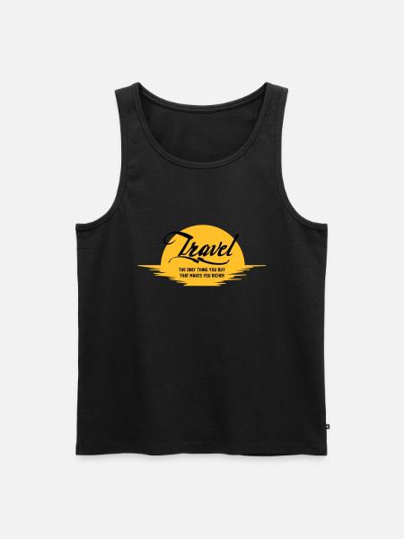 TRAVEL IS - Men's Premium Organic Tank Top - black