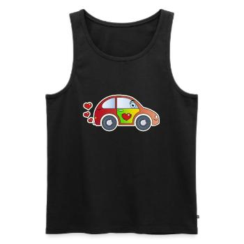 Voiture jouet coeur coloré joyeux maternelle - Débardeur bio Premium Homme - noir - Devant - Michal (187cm)