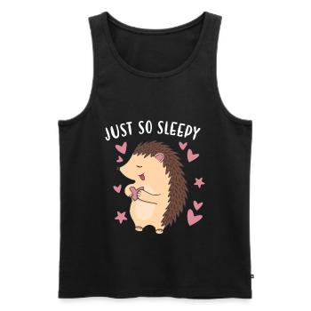 Hedgie Just So Sleepy Hedgehog - Männer Premium Bio Tank Top - Schwarz - Vorne - AI Model Male 178 light (178cm)