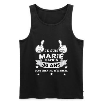 Mariage Depuis 30 Ans - Débardeur bio Premium Homme - noir - Devant - Michal (187cm)