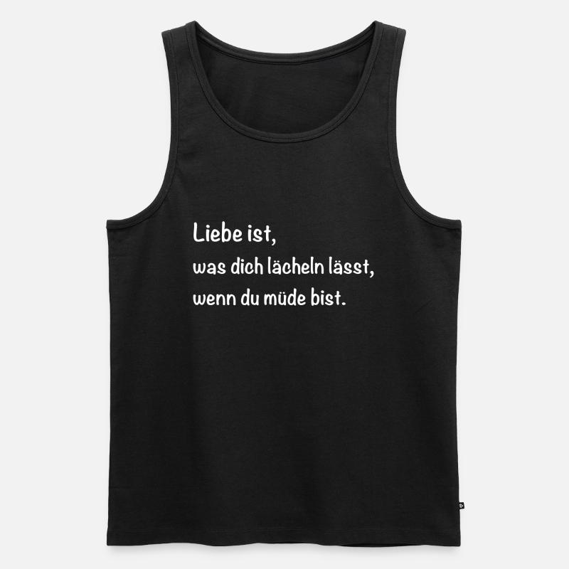 Liebe ist - Männer Premium Bio Tank Top - Schwarz