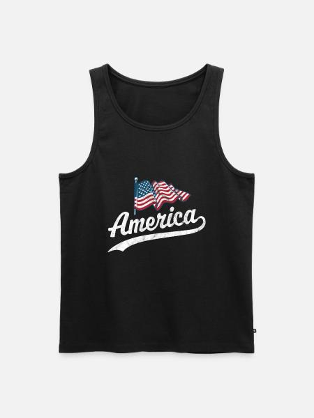 America Flag - Men's Premium Organic Tank Top - black
