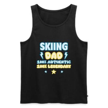 Ski Papa,Vatertagsgeschenk, Legendär - Männer Premium Bio Tank Top - Schwarz - Vorne - AI Model Male 178 light (178cm)