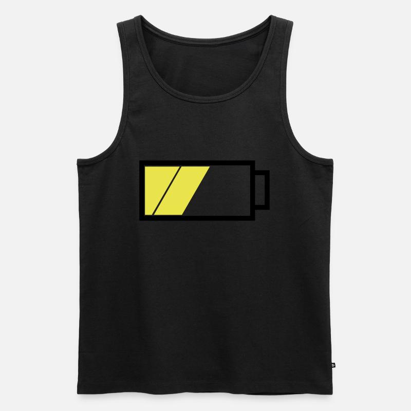 Akku halbvoll - Männer Premium Bio Tank Top - Schwarz
