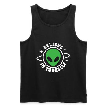 Believe in Yourself - Men's Premium Organic Tank Top - black - Front - Michal (187cm)