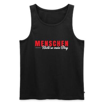 Menschen nicht so meins - Männer Premium Bio Tank Top - Schwarz - Vorne - Michal (187cm)