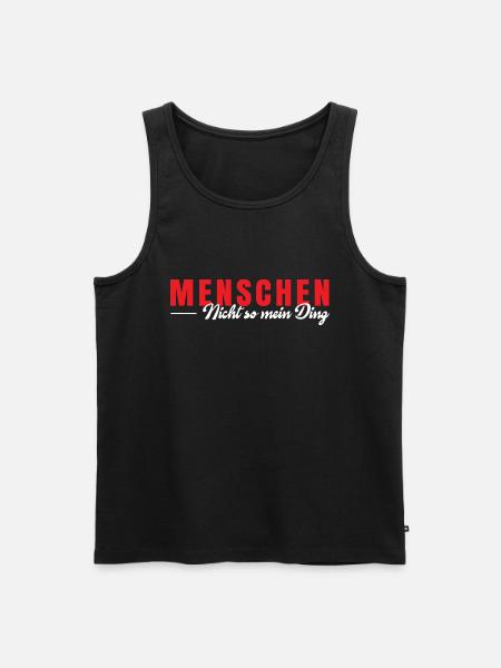 Menschen nicht so meins - Männer Premium Bio Tank Top - Schwarz