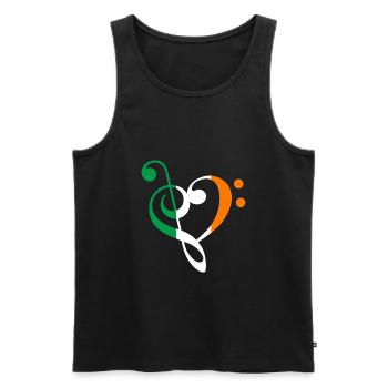 Irlande notes de musique en forme de coeur - Débardeur bio Premium Homme - noir - Devant - AI Model Male 178 light (178cm)